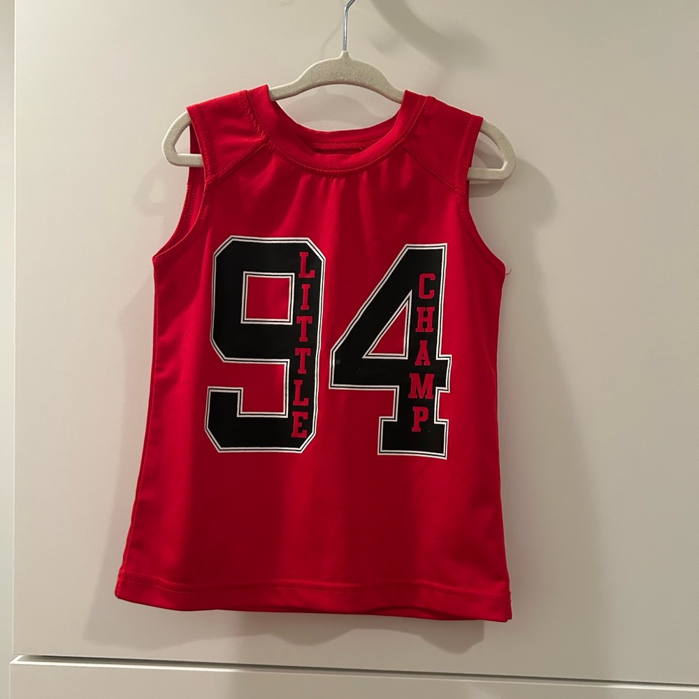 Red Kids Basketball Style Tank Top 2T